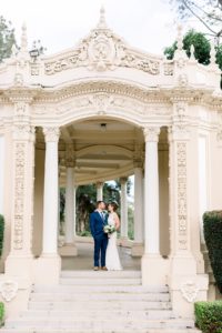 Bride and Groom at Organ Pavilion in Balboa Park