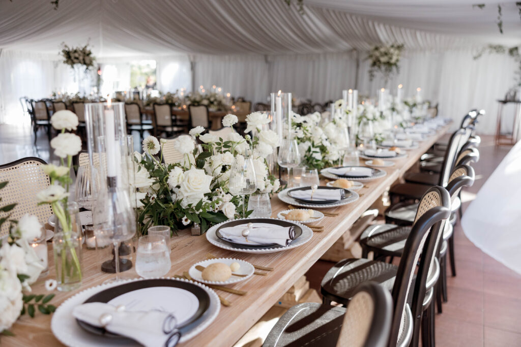 romantic black and white wedding