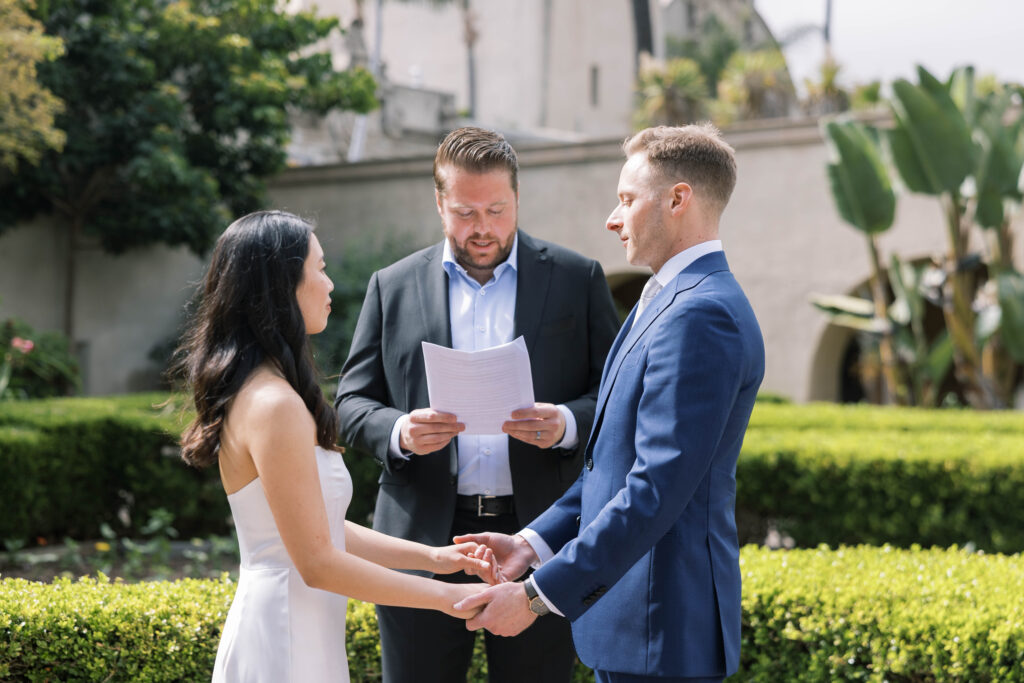 Balboa Park intimate wedding ceremony