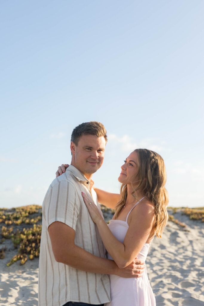 Coronado Sand Dunes at sunset engagement photo