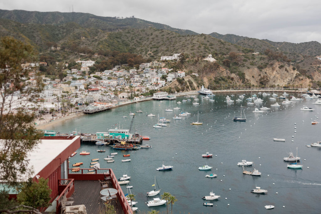 Catalina Island with view of mountains and boats