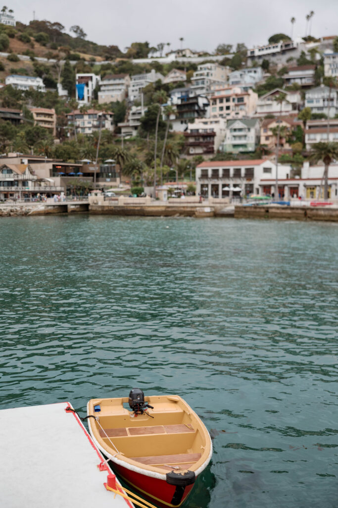 Boat with Catalina Island backdrop at proposal