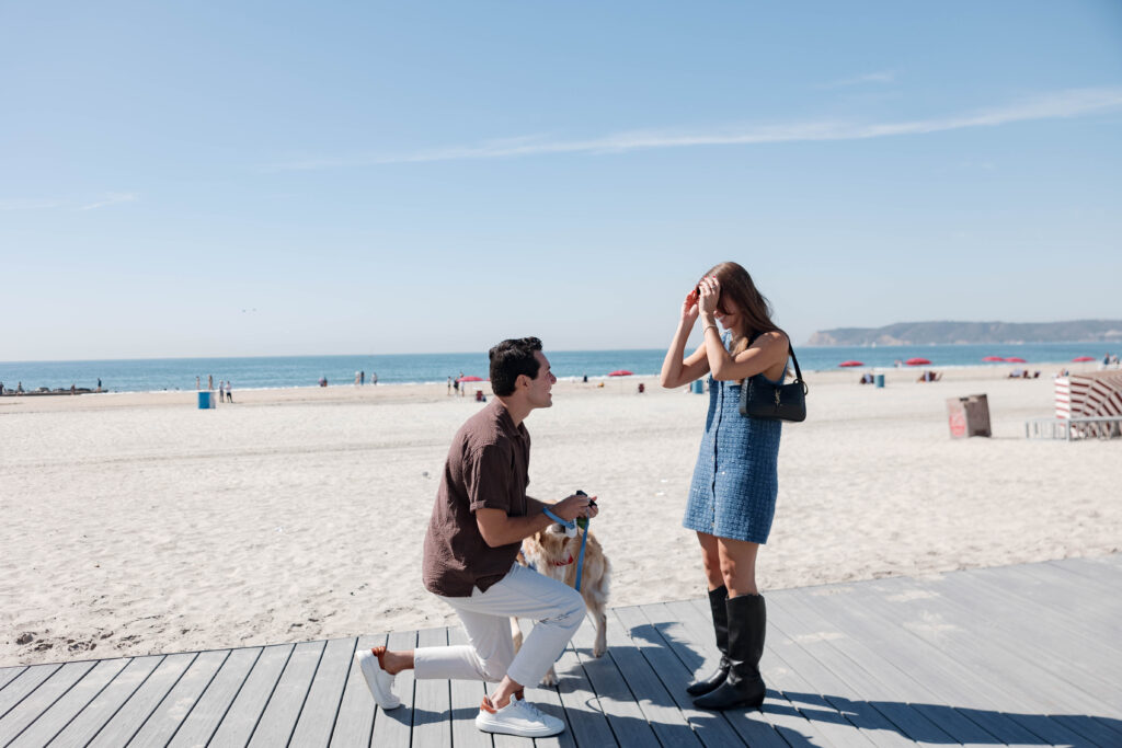 Proposal at Hotel Del Coronado by the beach