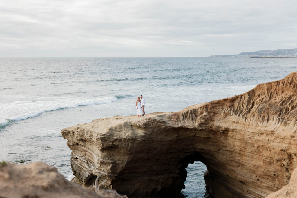 Couple posing at Sunset Cliffs