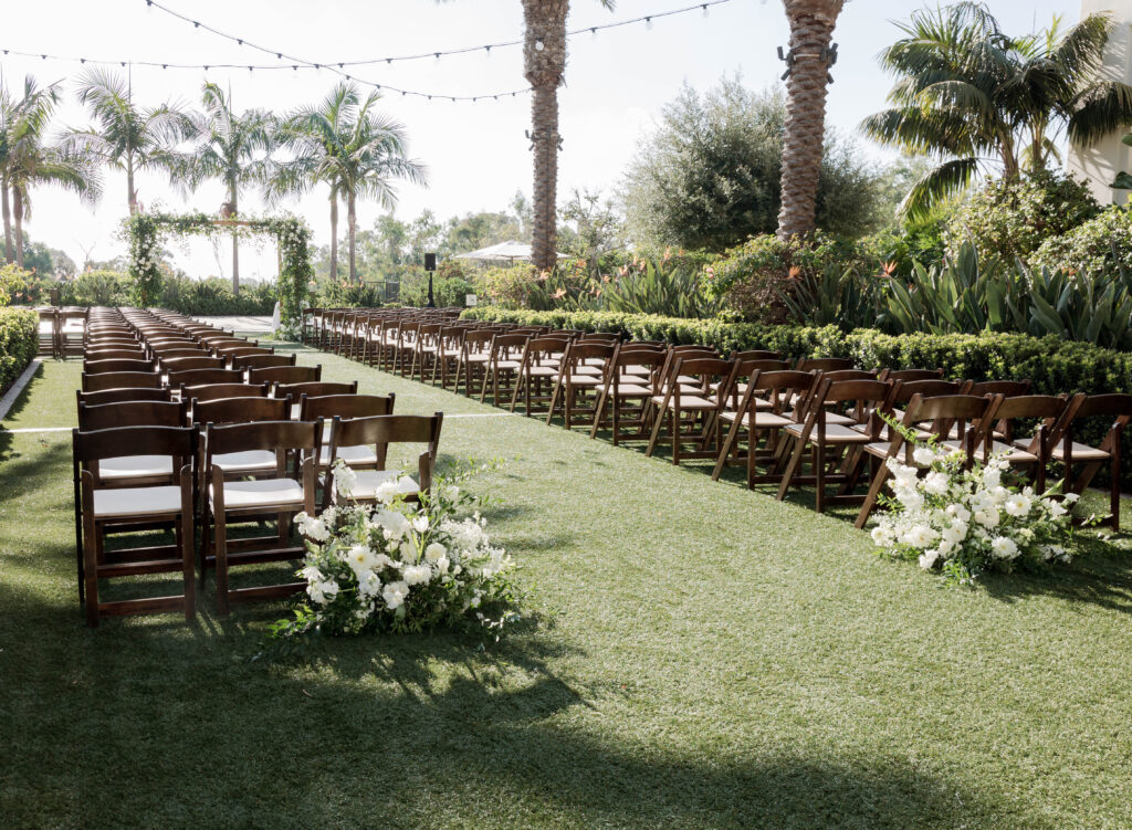 Wedding ceremony setup in San Diego at Park Hyatt Aviara