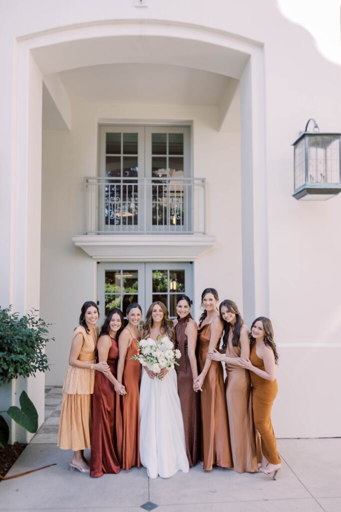 Bridal party portrait in San Diego at Park Hyatt Aviara