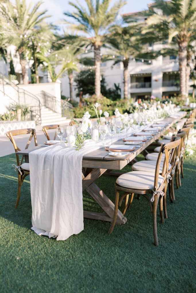 Wedding reception tablescape at Park Hyatt Aviara
