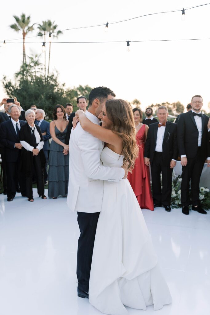 Bride and groom first dance at Park Hyatt Aviara wedding reception in San Diego