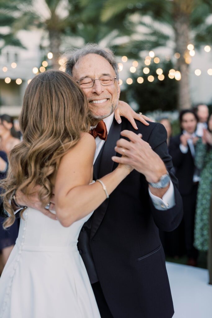 Bride and father dancing at Park Hyatt Aviara wedding reception