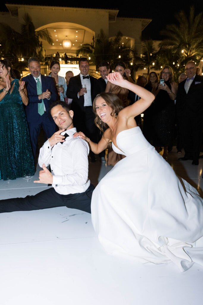 Bride and groom dancing at Park Hyatt Aviara wedding reception