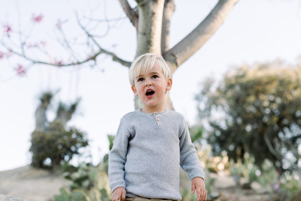 Child laughing at Balboa Park Desert Gardens